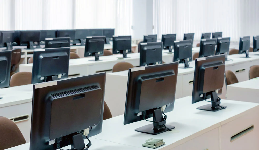 Computer workstation representing IT support work